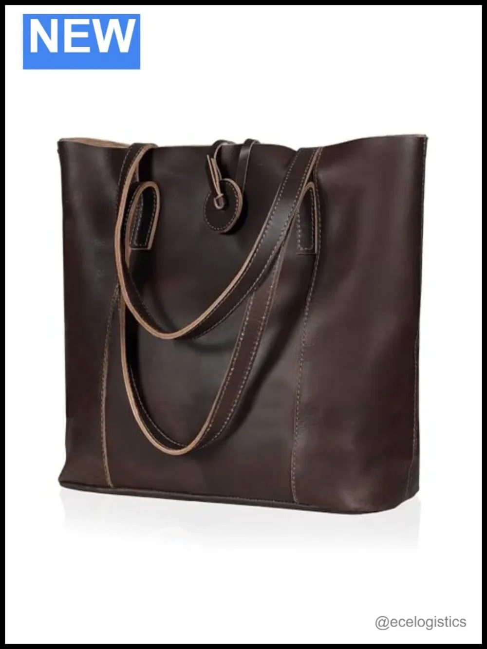 Genuine Leather Tote Bag for Women, Large Shoulder Handbag, Work Travel Tote
